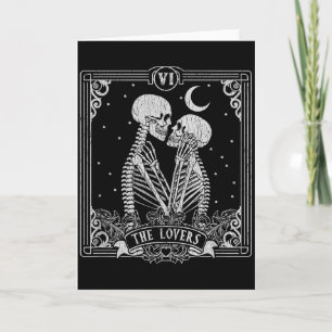 The Lovers Tarotkort Skelett Alla Hjärtans Dag Hal Kort