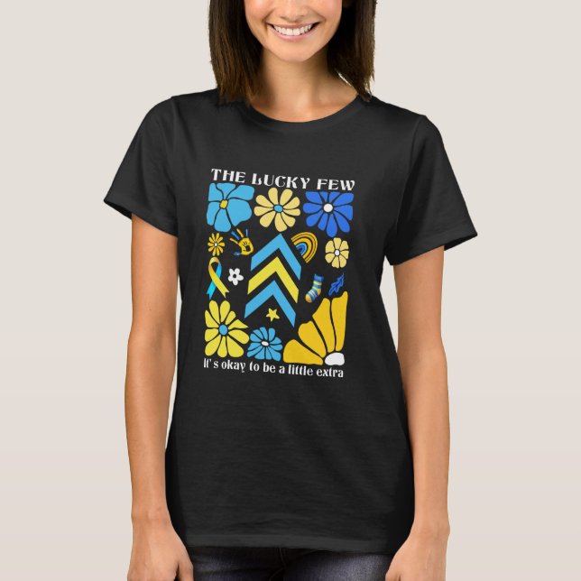 The Lucky Few Blommiga Downs syndrom T Shirt (Framsida)