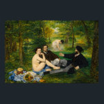 The Luncheon on the Grass by Edouard Manet Poster<br><div class="desc">The Luncheon on the Grass by Edouard Manet is one of the most influential paintings of the 19th century. Created in 1863, this striking artwork blends a relaxed outdoor picnic scene with bold contrasts, rich greenery, and a composition that challenged the artistic conventions of its time. Manet’s modern approach, combined...</div>