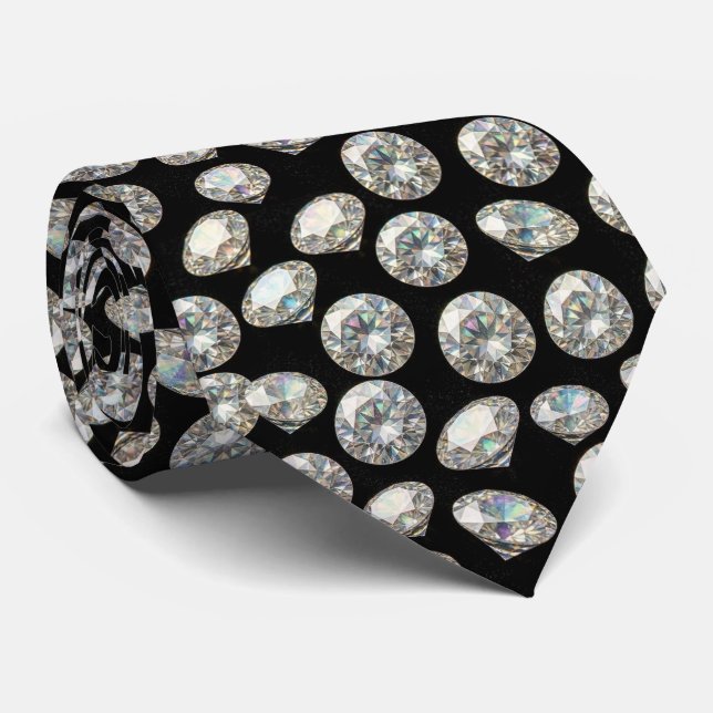 The Luxury Man | Formell svart slips diamant halsd (Rullad)