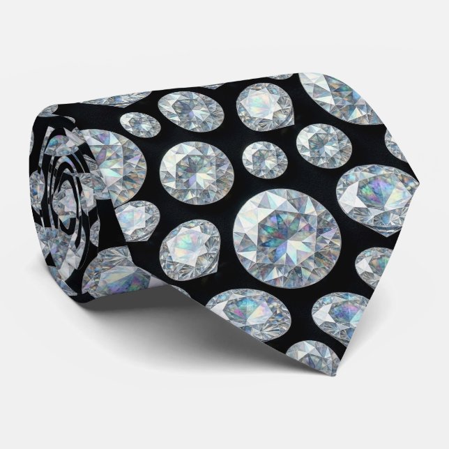 The Luxury Man | Formell svart slips diamant halsd (Rullad)