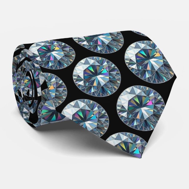 The Luxury Man | Formell svart slips diamant halsd (Rullad)