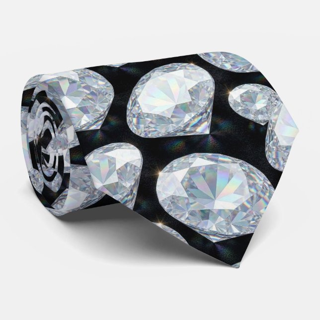The Luxury Man | Formell svart slips med diamant h (Rullad)