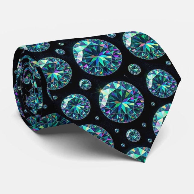 The Luxury Man | Formell svart slips med diamant h (Rullad)