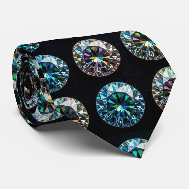 The Luxury Man | Formell svart slips med diamant h (Rullad)
