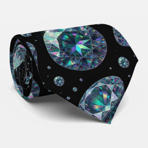The Luxury Man Formell svart slips med diamant h