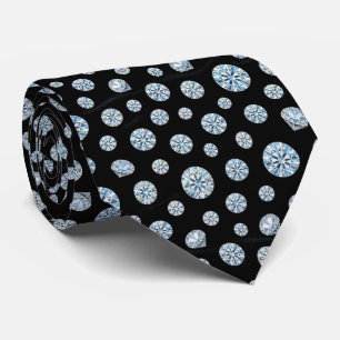 The Luxury Man Formell svart slips med diamant h