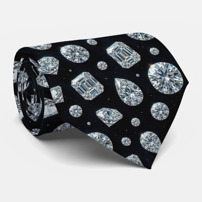 The Luxury Man | Formell svart smoking diamant hal Slips (Rullad)