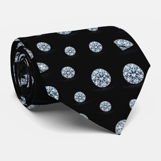 The Luxury Man | Formell svart smoking diamant hal Slips (Rullad)