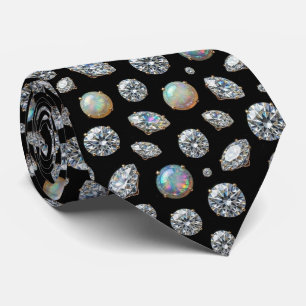 The Luxury Man Svart Smoking Diamant Opal Halsdu Slips