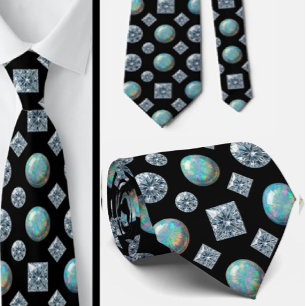 The Luxury Man Svart Smoking Diamant Opal Halsdu Slips