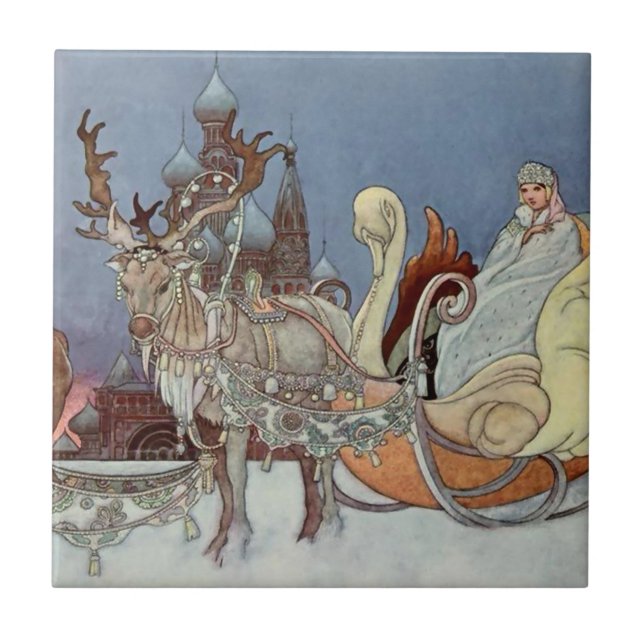 "The Lycklig Prince" av Charles Robinson från Ryss Kakelplatta (Framsidan)