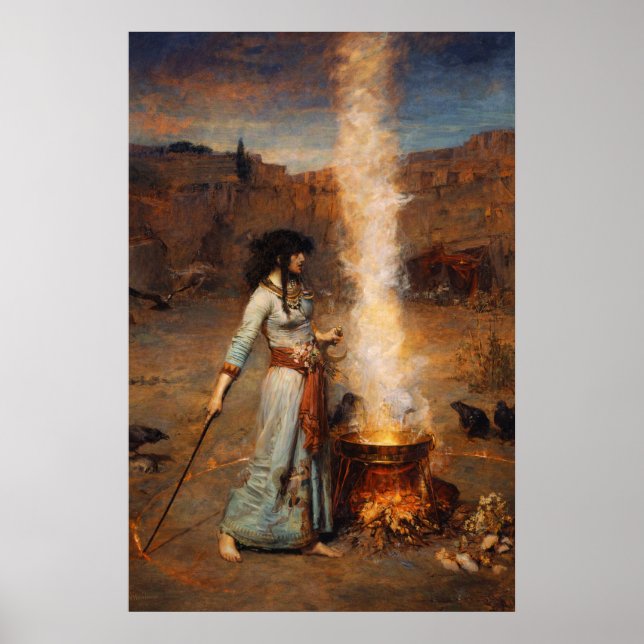 The Magic Circle av John William Waterhouse Poster (Framsidan)