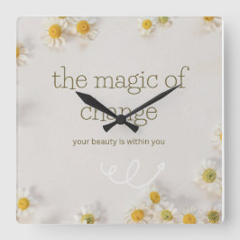 the magic of change , wall clock fyrkantig klocka