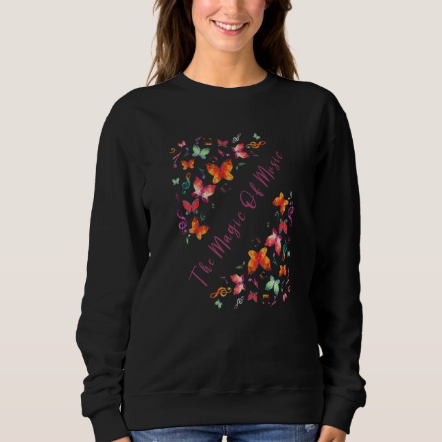 The Magic Of Music Butterflies Music Notes Graphic T Shirt (Framsida)
