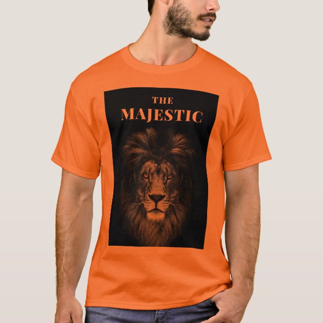 The Majestic Lion Bold Graphic Men's T-Shirt (Framsida)
