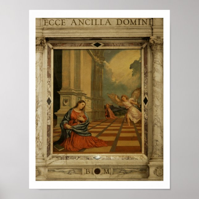 The Malchiostro Annunciation, c.1520 (olja på pane Poster (Framsidan)