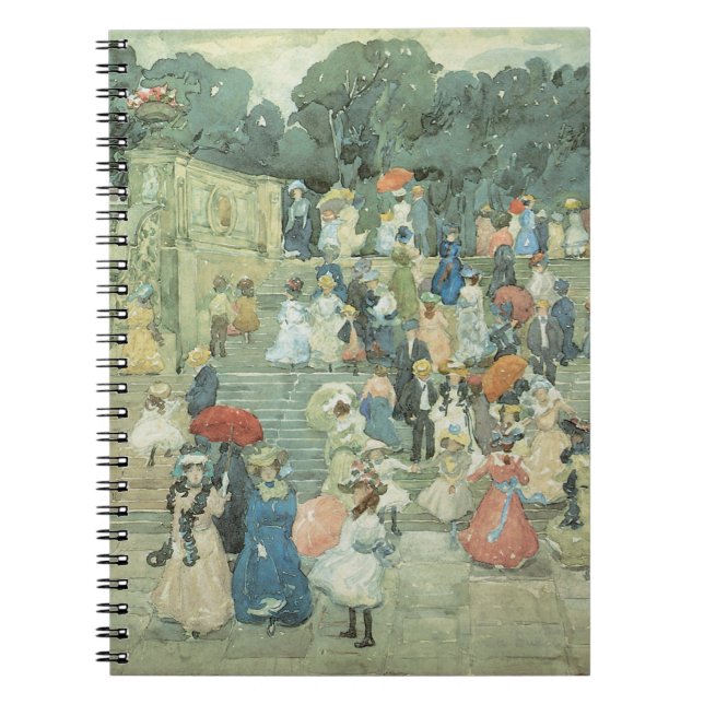 The Mall, Central Park av Maurice Prendergast Anteckningsbok Med Spiral (Framsidan)
