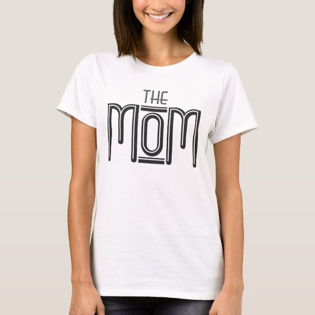 "The" Mamma Funny Black White Typography Tee (Framsida)