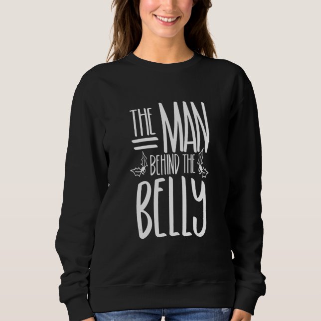 The Man Behind The Belly Christmas Pregnant T Shirt (Framsida)