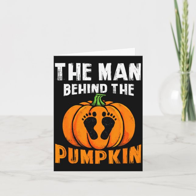 The-man Behind The Pumpkin Halloween Dad To Be Bab Kort (Framsida)