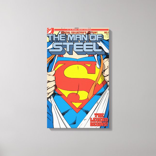 The Man of Steel #1 Collector's Edition Canvastryck (Framsida)