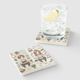 The man, the woman ver.1 Stone Coaster Stenunderlägg