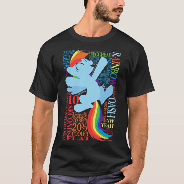 The Many Words of Rainbow Dash friends T Shirt (Framsida)