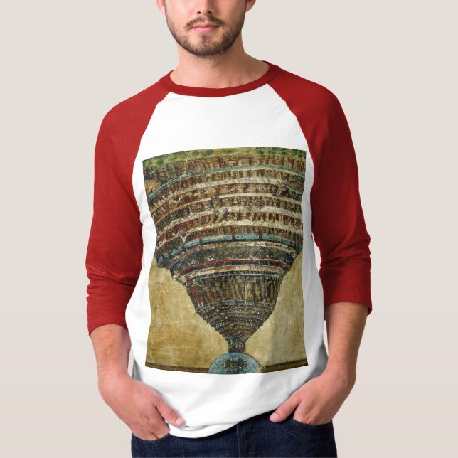 The Map of Hell, Abyss of Hell - Sandro Botticelli T Shirt (Framsida)