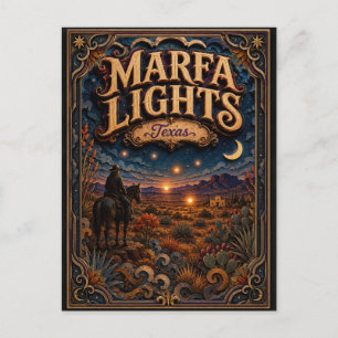 The Marfa Lights Texas Popcut Legends Vykort
