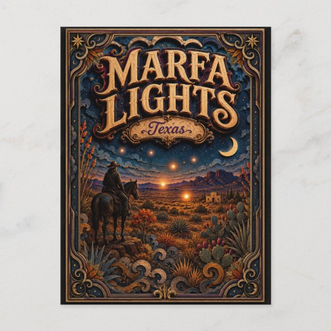 The Marfa Lights Texas Popcut Legends Vykort (Framsida)