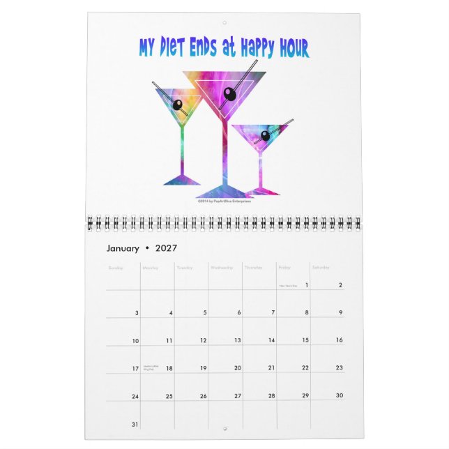 The Martini Diva Cocktail Receptkalender Kalender (Jan 2027)