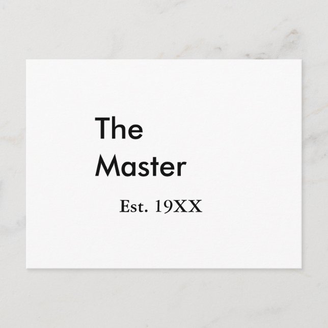 The Master chef namn est år datum man kung titel Vykort (Framsida)