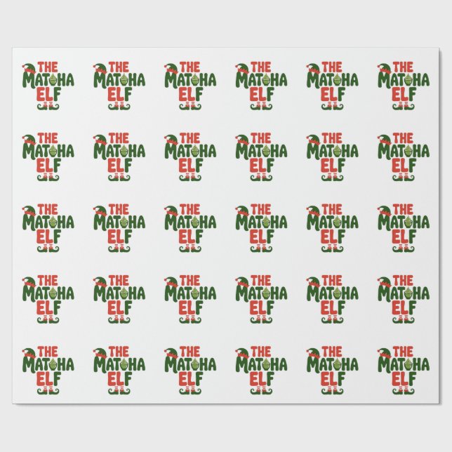 The Matcha Älva Rolig Jul Matcha Dryck Presentpapper (Platt)