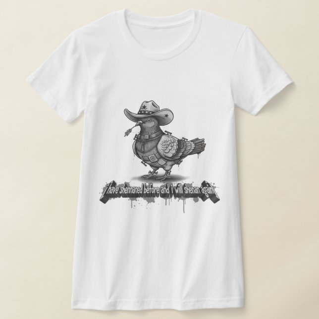 The Maverick Pigeon: 3D Graffiti Monochrome Premiu T Shirt (Laydown)