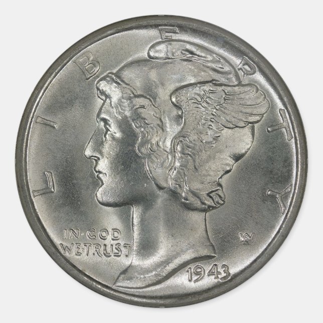 The Mercury dime Runt Klistermärke (Framsida)