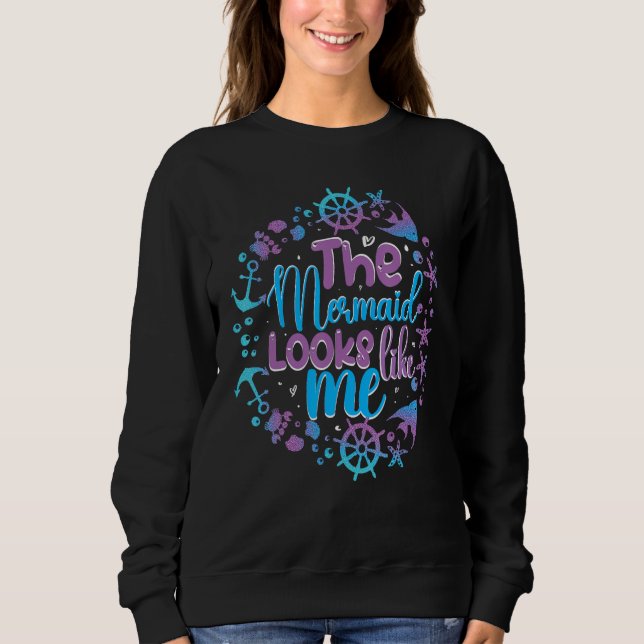 The mermaid looks like me black girl quote t shirt (Framsida)