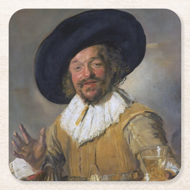 The Merry Drinker, Frans Hals, 1628-1630 Underlägg Papper Kvadrat (Framsidan)