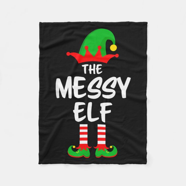 The Messy Elf Matching Family Christmas  Fleecefilt (Framsidan)