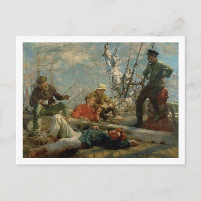 The Midday Rest (Sailors Yarning), 1906 (oil on ca Vykort (Framsida)