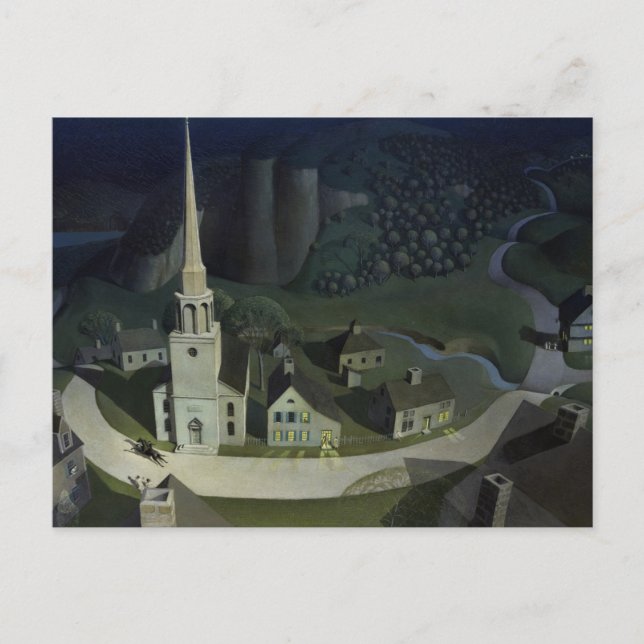 The Midnight Ride of Paul Revere, 1931 by Wood Vykort (Framsida)