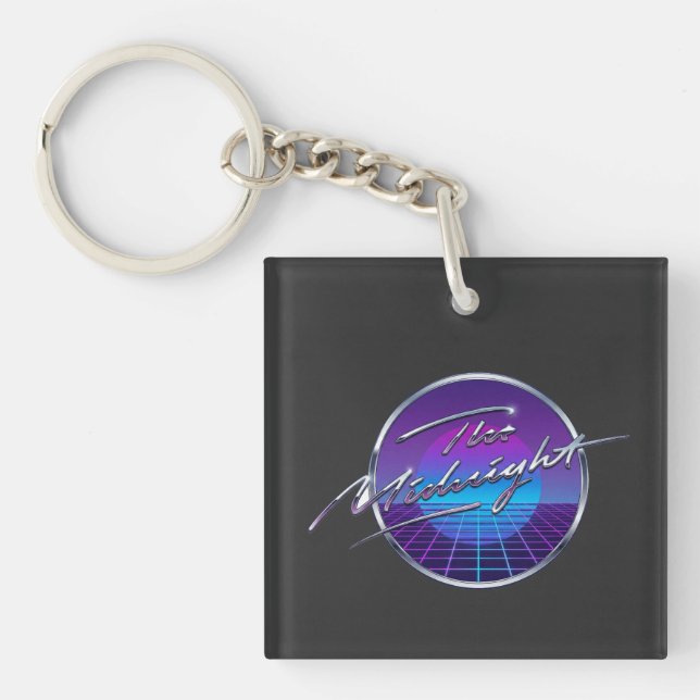 The Midnight Synthwave Retro Grid Logotyp T-Shirt (Framsidan)