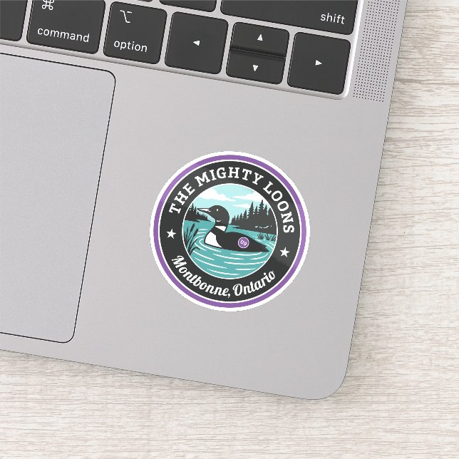 The Mighty Loons lila dekal (Detalj)