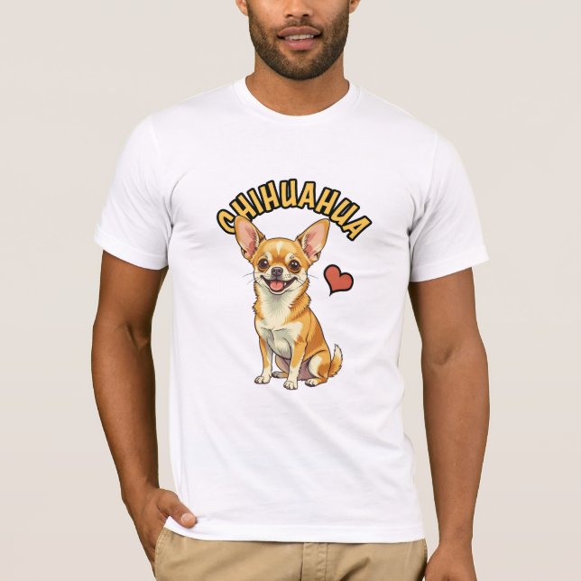The Mighty Micro Dog Portrait - Chihuahua T Shirt (Framsida)