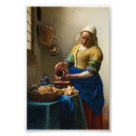 The Milkmaid by Johannes Vermeer Fototryck