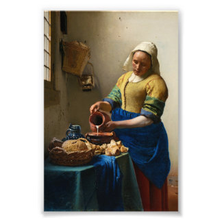 The Milkmaid by Johannes Vermeer Fototryck