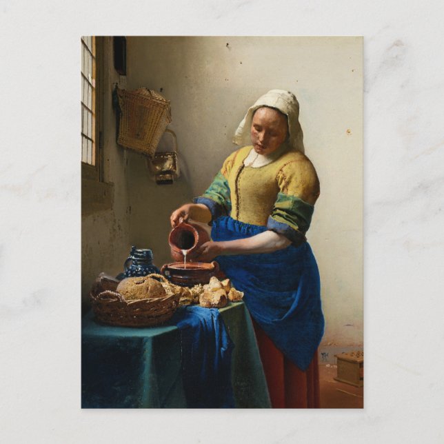 The Milkmaid by Johannes Vermeer Helg Vykort (Framsida)
