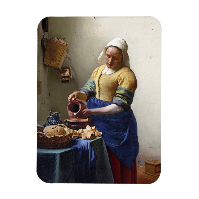 The Milkmaid, c.1658-60 (olja på canvas) Magnet (Vertikal)