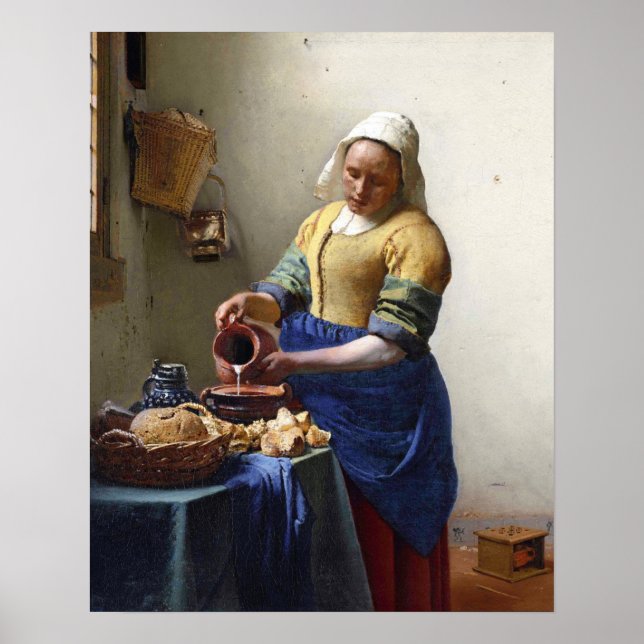 The Milkmaid, c.1658-60 (olja på canvas) Poster (Framsidan)