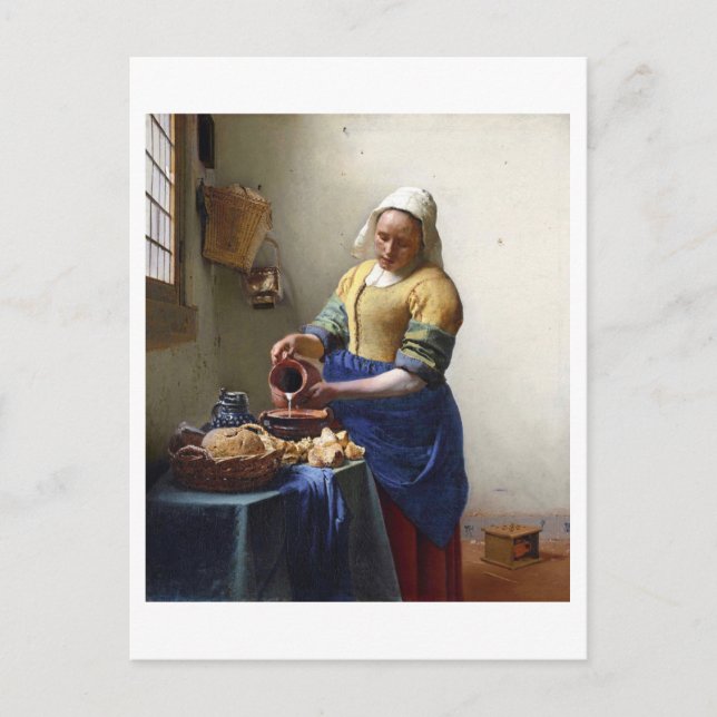 The Milkmaid, c.1658-60 (olja på canvas) Vykort (Framsida)